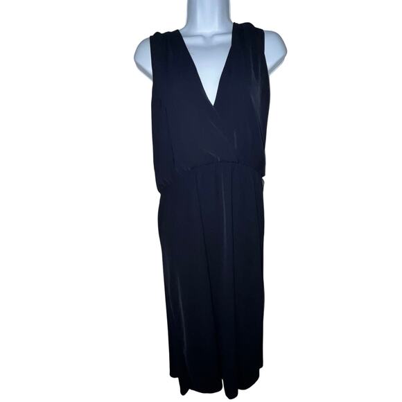 NWT Ralph Lauren Navy Sleeveless V-Neck A-Line Ruched Dress – Size 12 - Picture 1 of 7